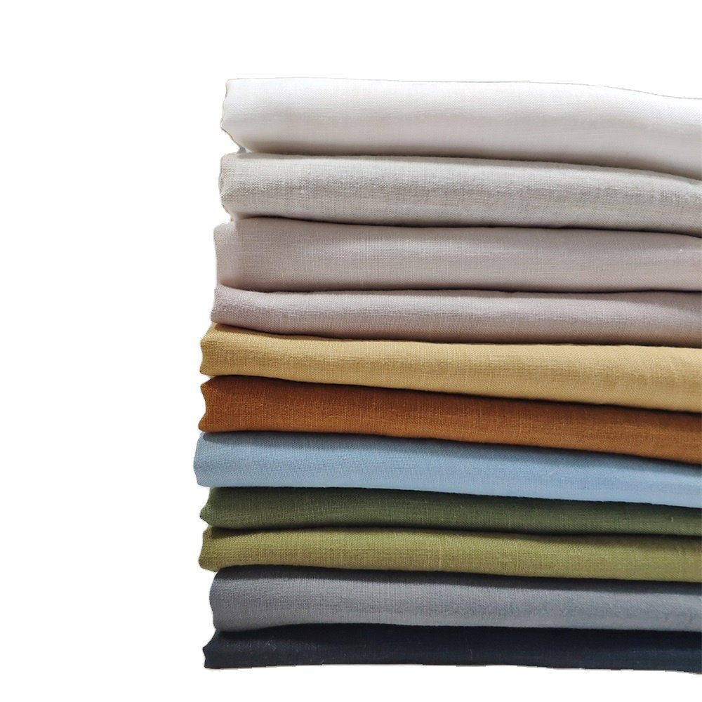 QDTEX organic rayon/linen fabric for clothing wholesale pure linen fabric for curtain linen fabric by the meter
