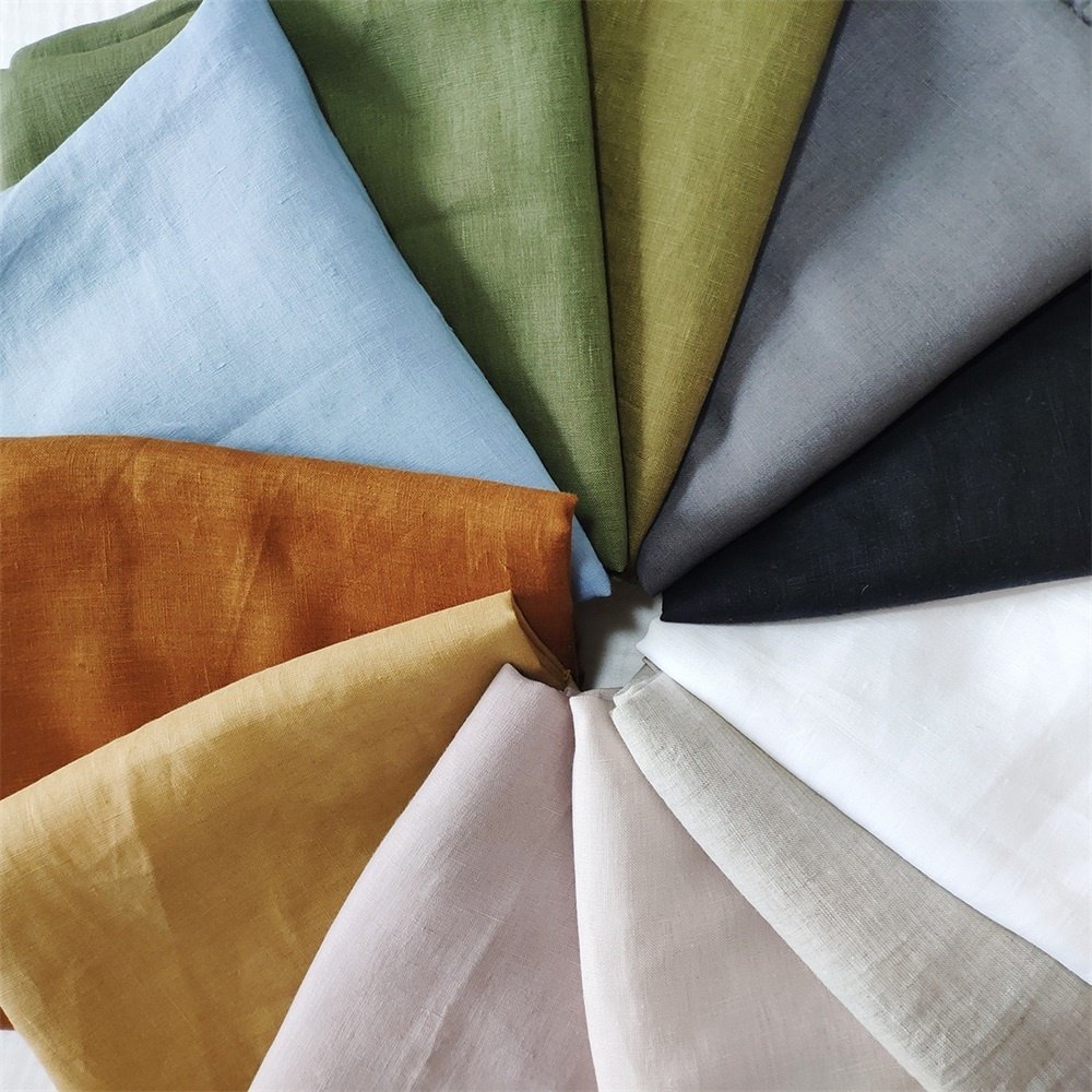 QDTEX organic rayon/linen fabric for clothing wholesale pure linen fabric for curtain linen fabric by the meter