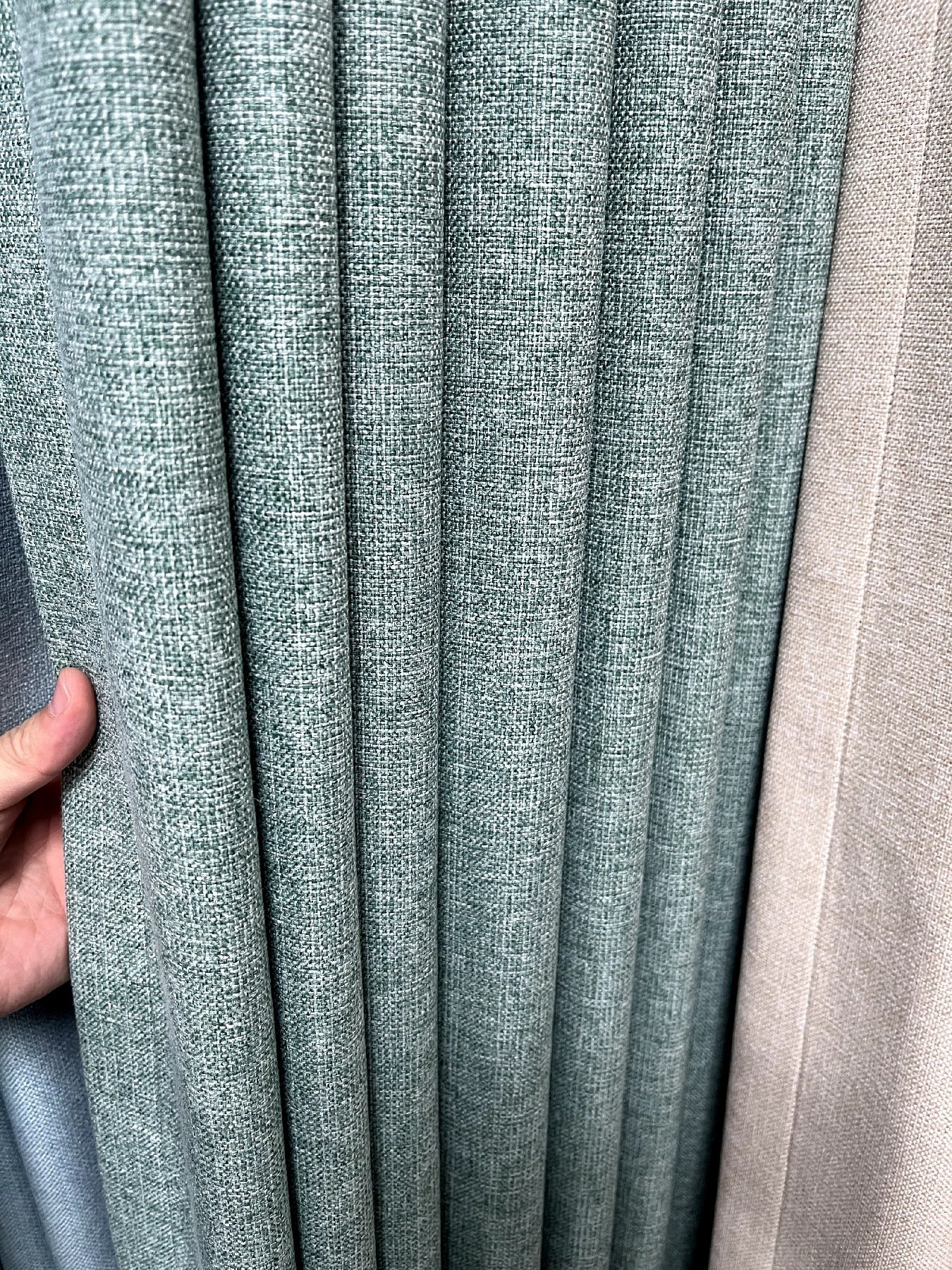 140cm Width 100% Full Blackout Linen-Look Polyester Fabric Curtain Roll 55/56 Inch Inch Plain Woven Wedding Outdoor Lining
