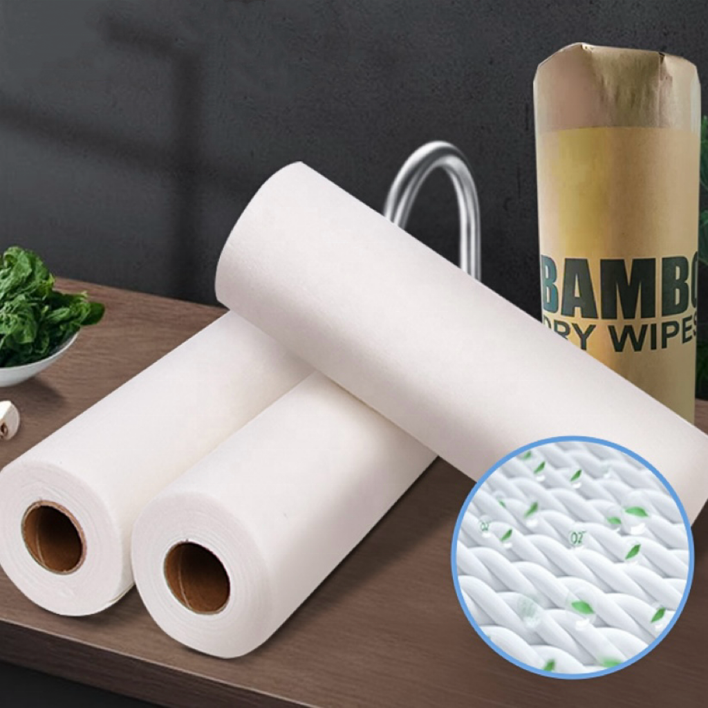 Bamboo Fiber roll reusable cleaning cloth Washable Kitchen Household Cleaning Wipes Ra