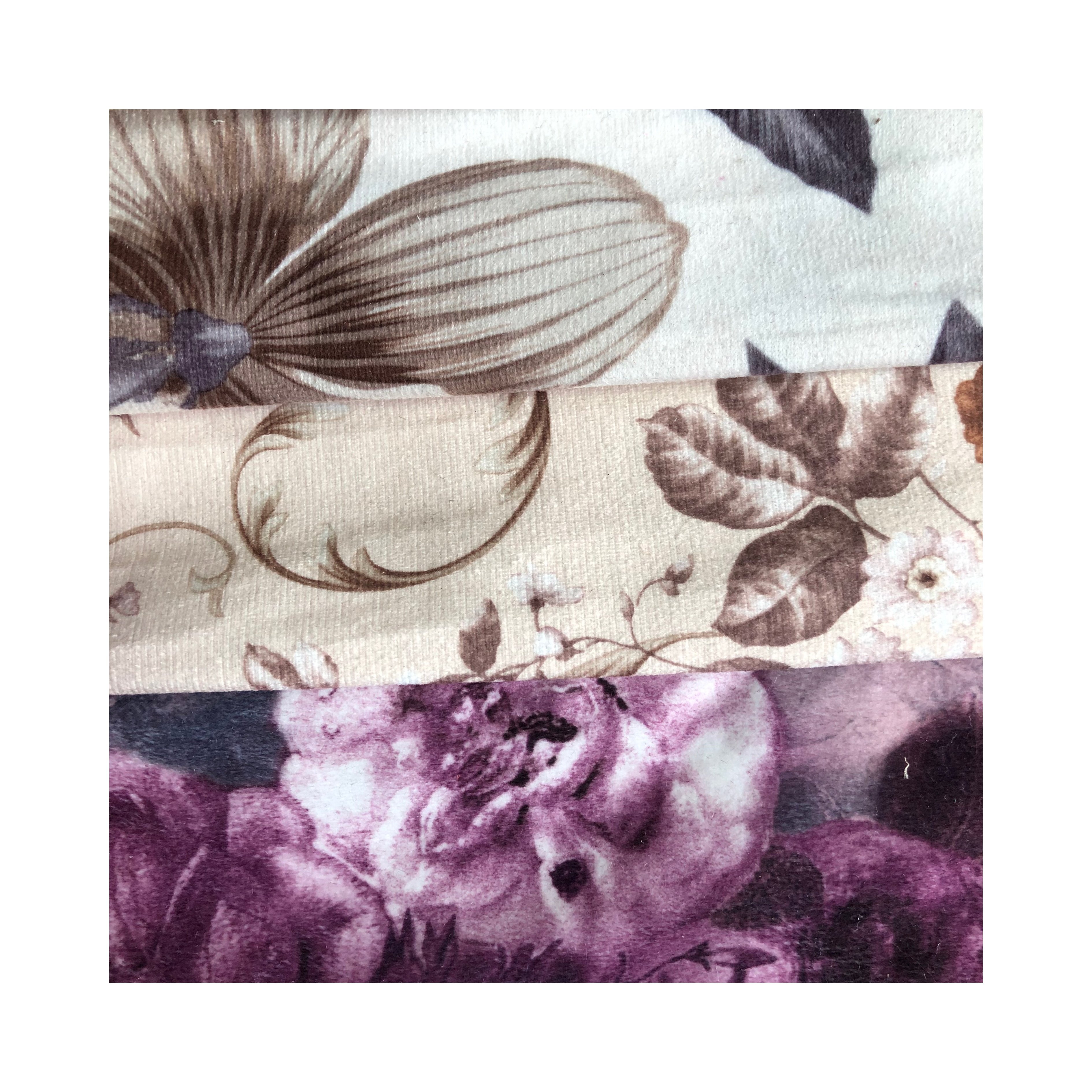 Decorative Glitter Flower Pattern Fabric Velvet Sofa Printed Velvet Fabric