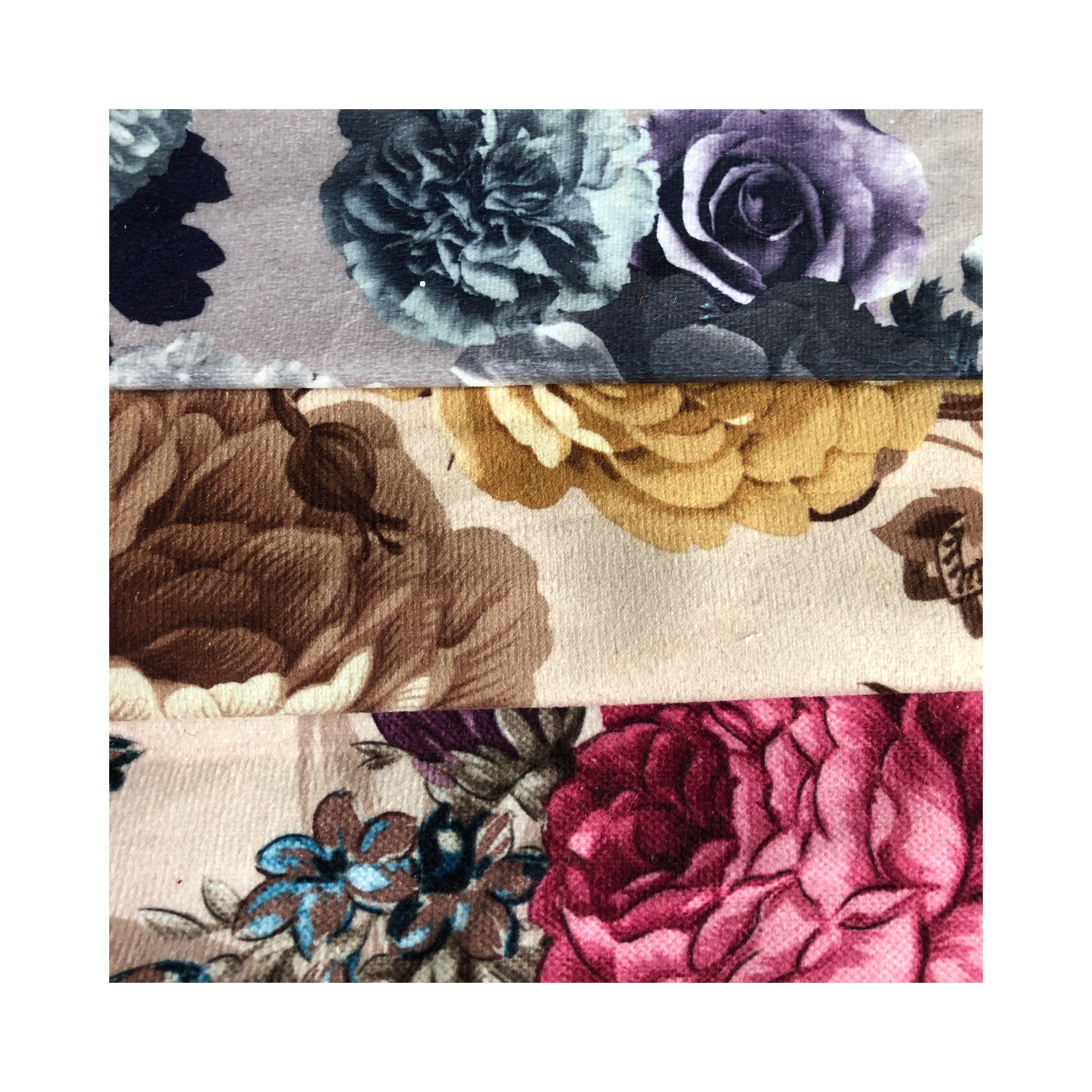 Decorative Glitter Flower Pattern Fabric Velvet Sofa Printed Velvet Fabric