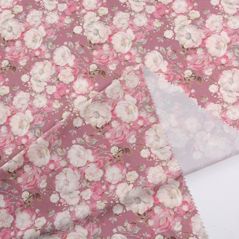 Digital Printed Custom Floral Designs Silky Satin Breathable Fabric for Women Clothes