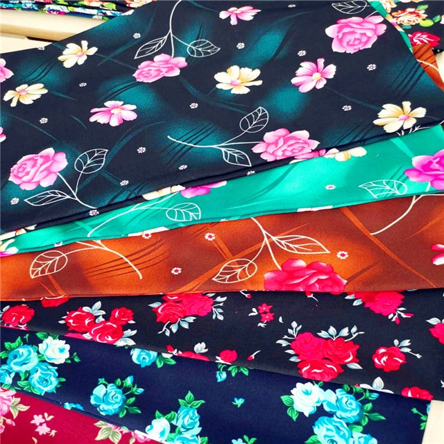 Fabric supplier flower design polyester knitted wool peach print fabrics