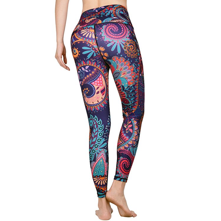 New Fashion Tie Dye Women's Leggings Slim Fitness High Waist Elastic Gym Sport Running Silk Spandex Knitted Fabric with Pockets