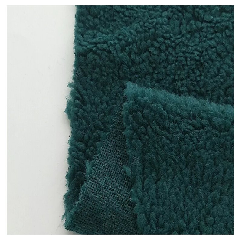 High quality 100% polyester knitted sherpa fleece fabric wool fake fur for coat jacket blanket