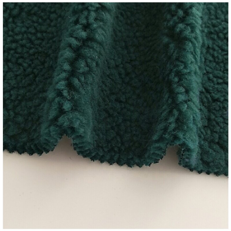 High quality 100% polyester knitted sherpa fleece fabric wool fake fur for coat jacket blanket