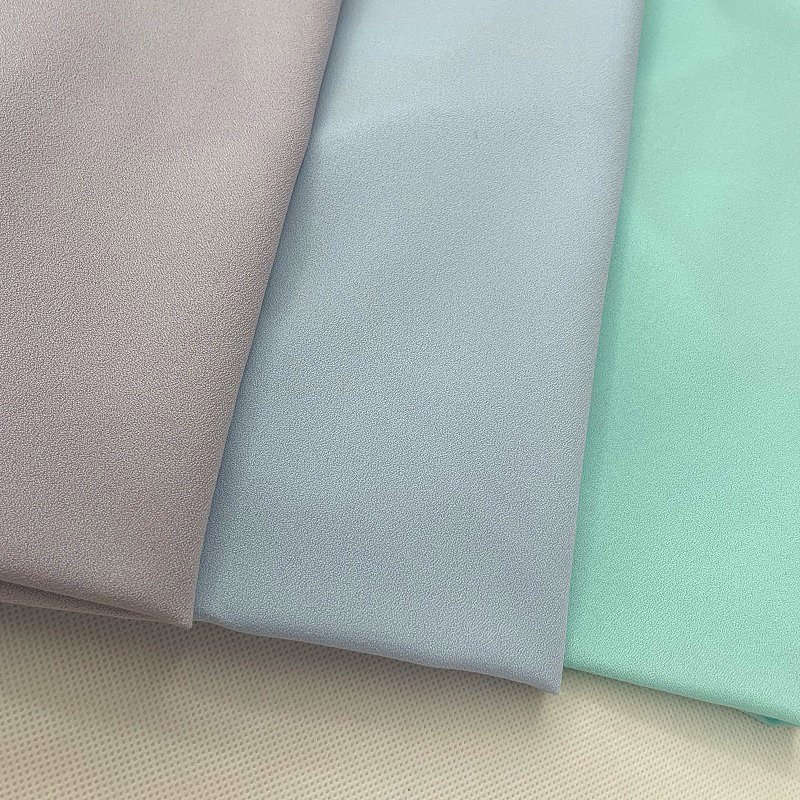 Chinese factory own greige Hot selings 2023 moss crepe without spandex fabric 100%poly lady zara PD