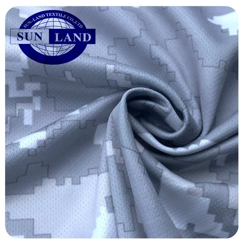sublimation print digital camo printed 100 polyester sports round neck shirt mesh fabric