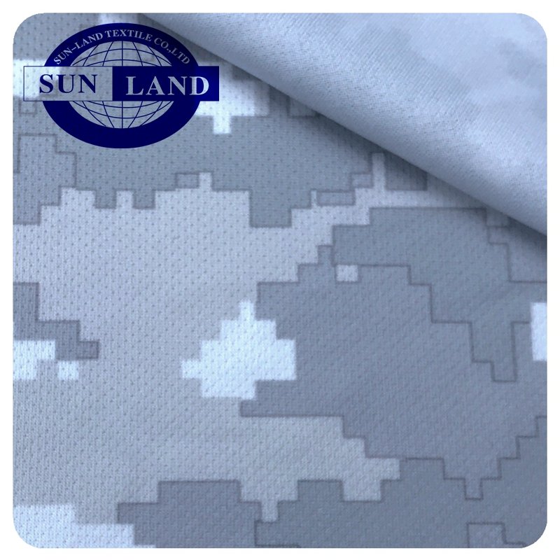 sublimation print digital camo printed 100 polyester sports round neck shirt mesh fabric