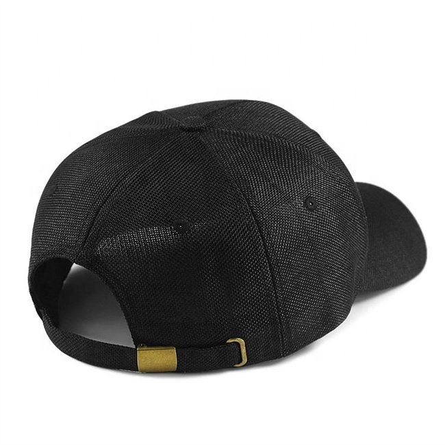 Wholesale High Quality Breathable Fabric Adjustable 6 Panel Linen Baseball Cap