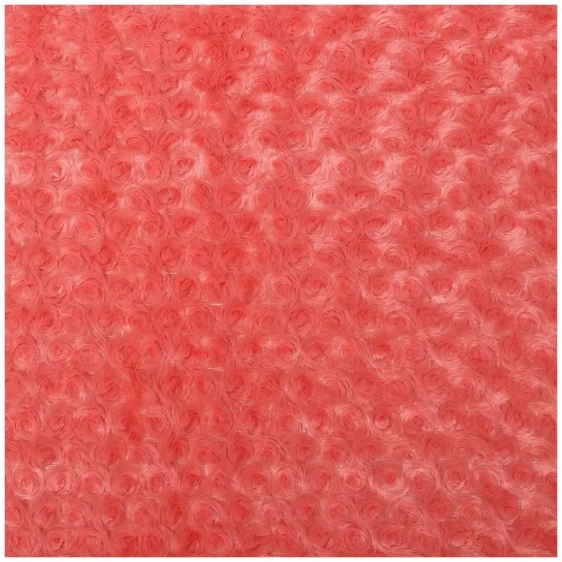 Custom 100%Polyester super soft plush fabric rose flower brushed PV fleece velour knitted fabric for toys and garment