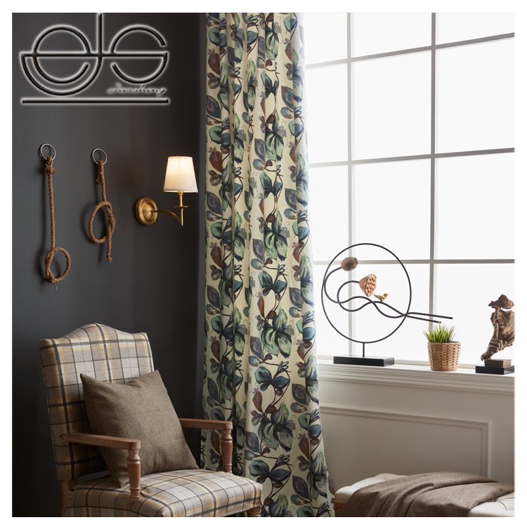 JES New digital printed fabric blackout living room print design curtain fabric