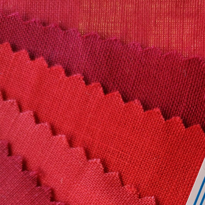 100% French linen plain dyed woven summer spring women shirt dress vermilion cerise garnet cardinal carmine rose magenta flax