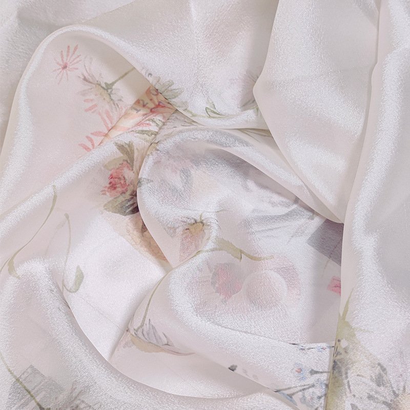 Wholesale price 100% polyester printed organza fabric flower free sample printed organza fabric for dress