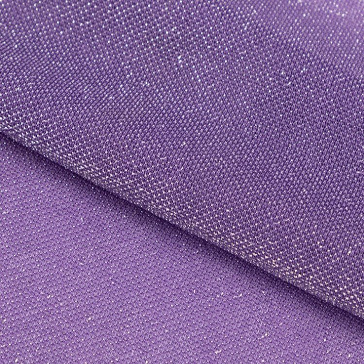 Factory price 100% polyester glitter metallic yarn knitted chiffon fabric for one piece dress