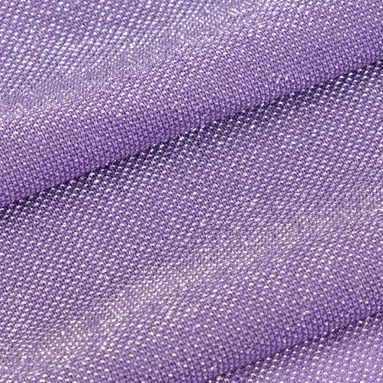 Factory price 100% polyester glitter metallic yarn knitted chiffon fabric for one piece dress