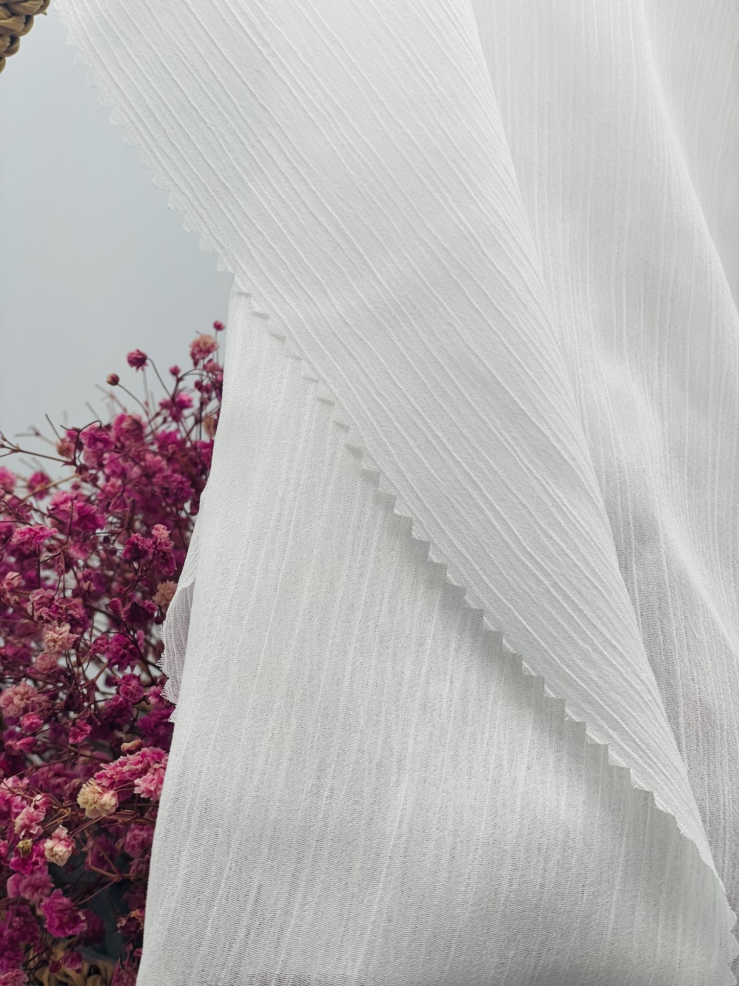 New design comfortable woven 100%Recycled polyester crinkle crepe chiffon fabric for dress