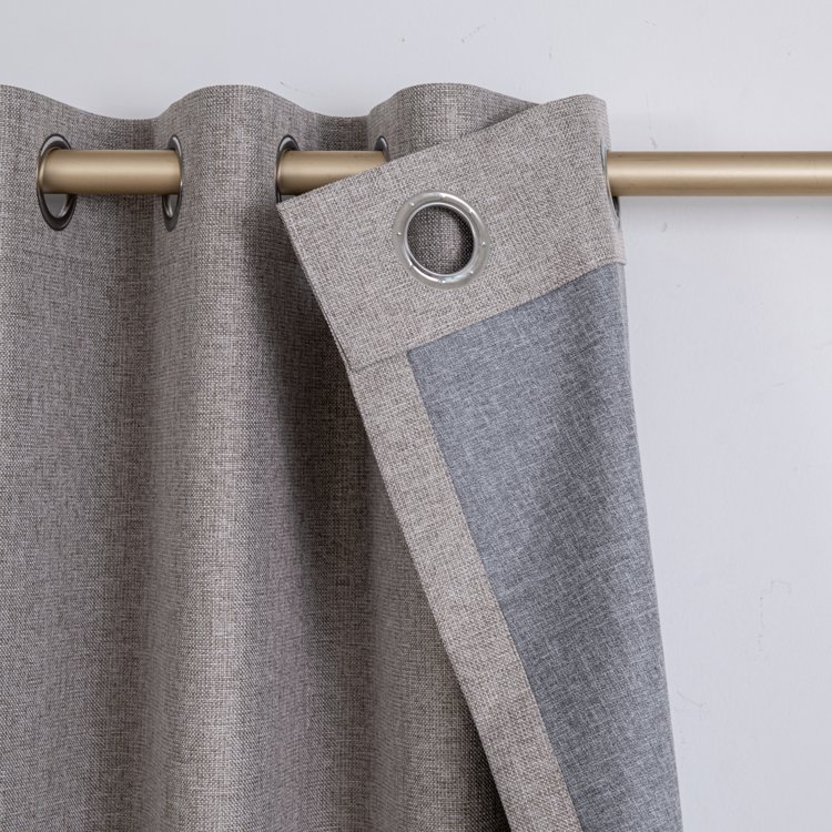 High Selling New Style King Linen Fabric Beige Color 100% Blackout Jacquard Fabric Household Curtain