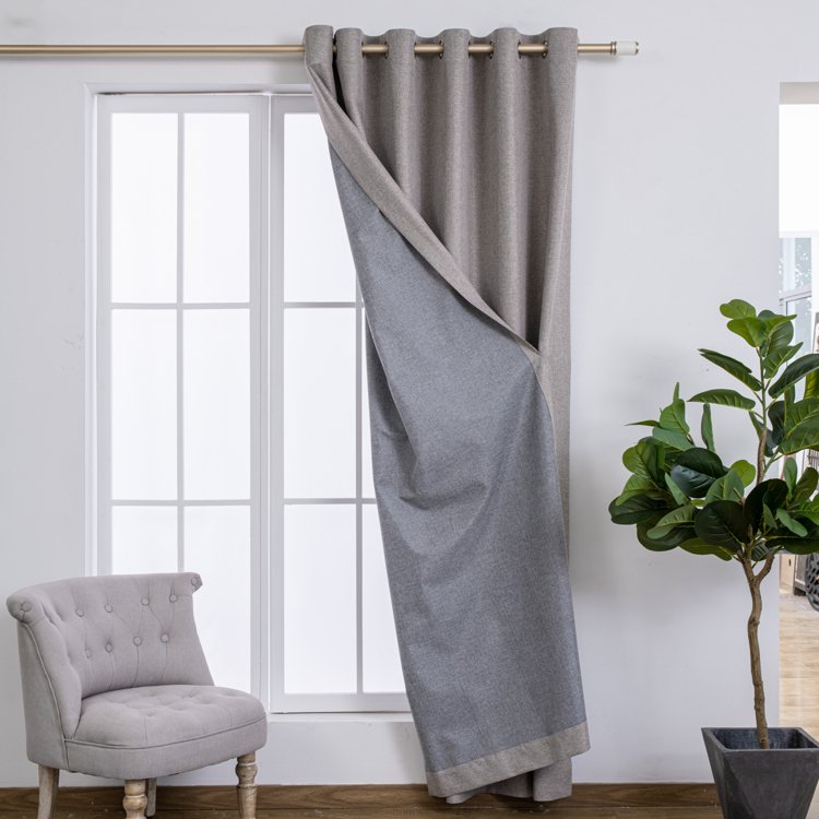 High Selling New Style King Linen Fabric Beige Color 100% Blackout Jacquard Fabric Household Curtain
