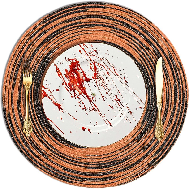 Modern Cotton round Gold Placemats Disposable Waterproof Korean Style Knitted Paper Table Place Mats Wedding Dining Daily Use