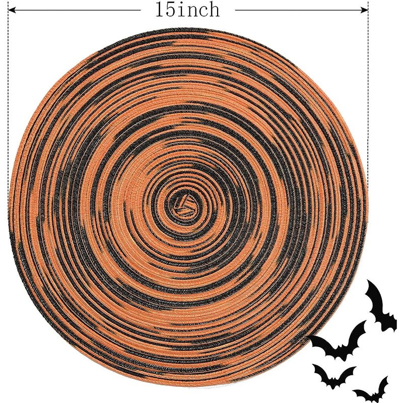 Modern Cotton round Gold Placemats Disposable Waterproof Korean Style Knitted Paper Table Place Mats Wedding Dining Daily Use