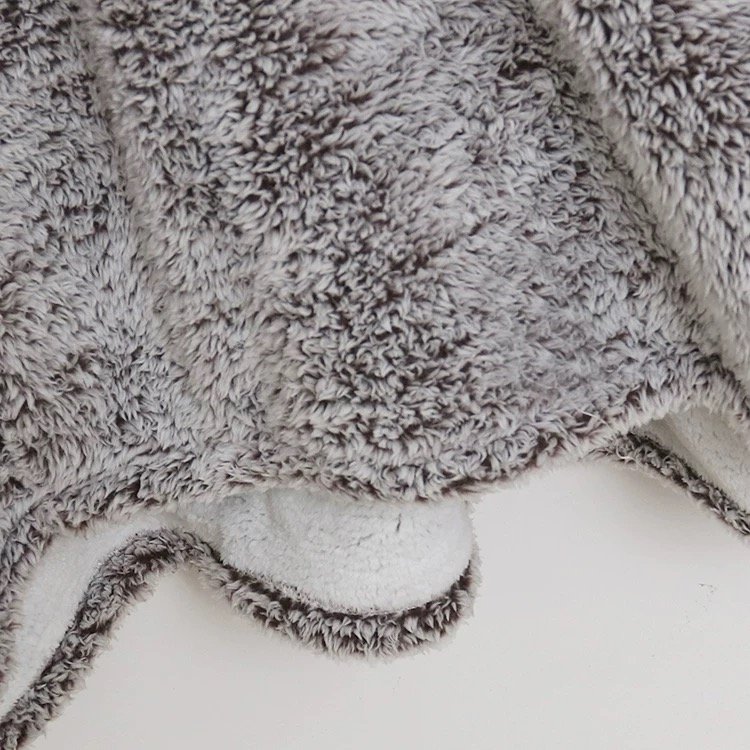Thick Customized High Quality Flannel Velvet Oversize Soft Hand-feel Warm Fiber Gray Long Pajamas Robe Sleepwear Sleep Romper