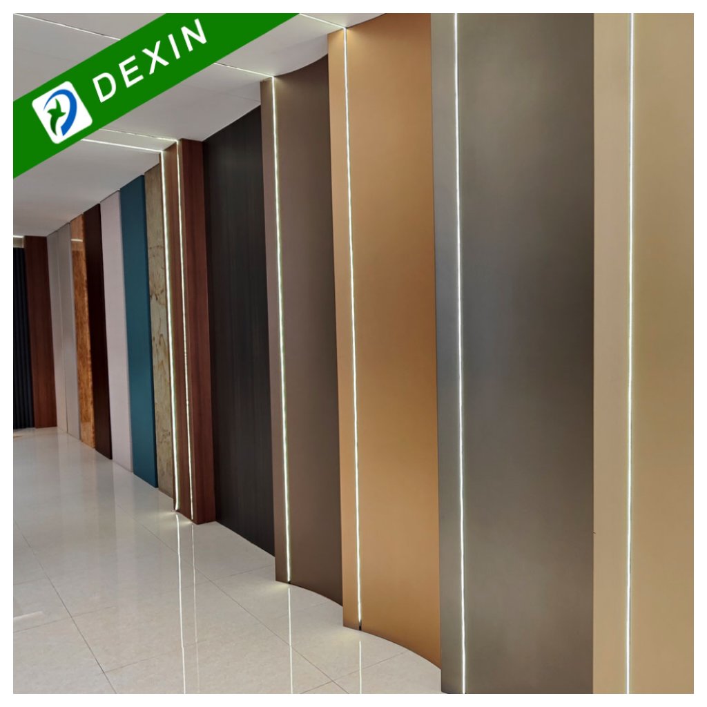 Modern Style Marble Grain Wood Grain PVC Wall Panel Bamboo Charcoal Wood Veneer For Hotel