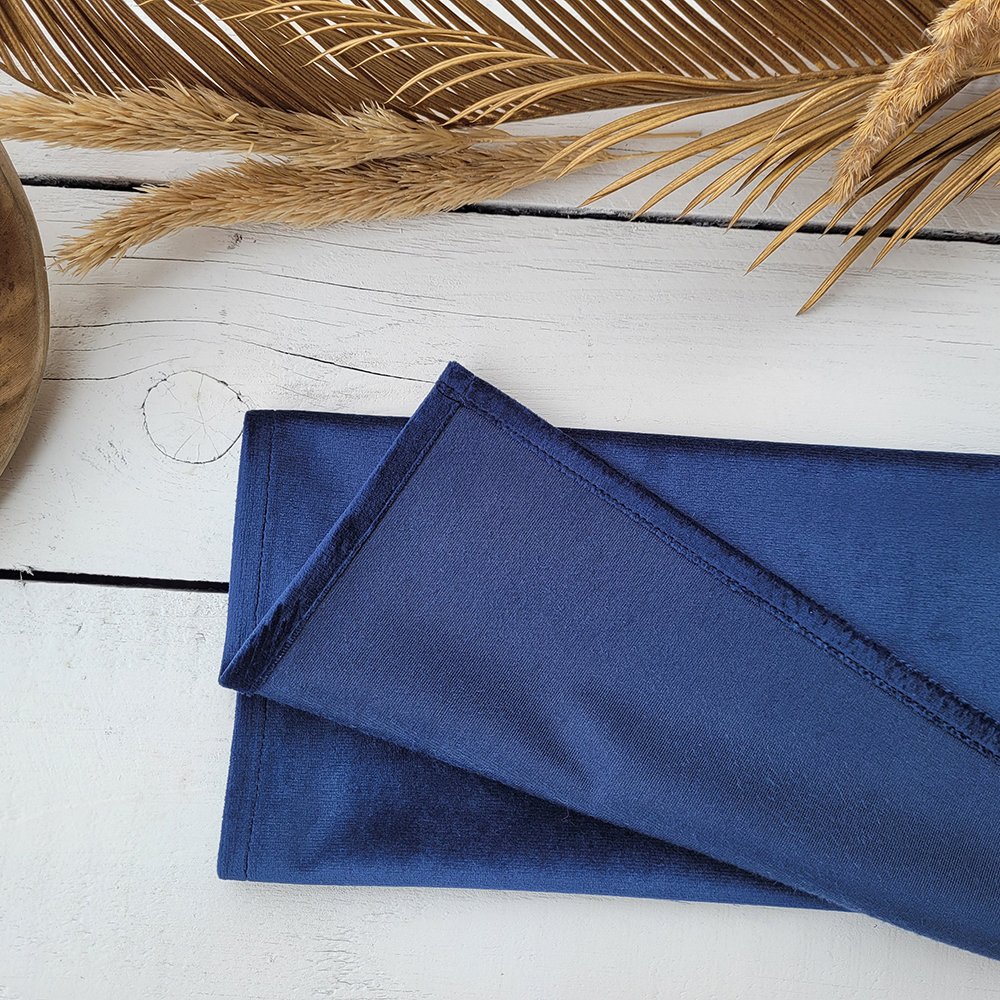 Custom Color Wrapped Edge polyester Velvet linen napkins for wedding OEKO-Tex organic French fabric Embroidered flannel placemat