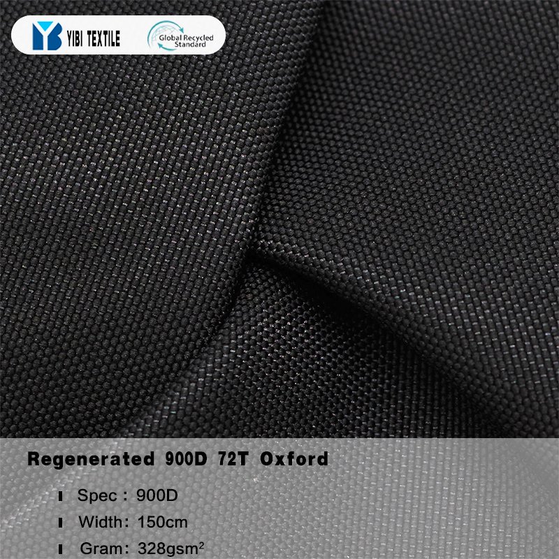 Hot Selling Pu Coating Waterproof Recycled Fabric 300D 600D 900D eco-friendly RPET oxford fabric
