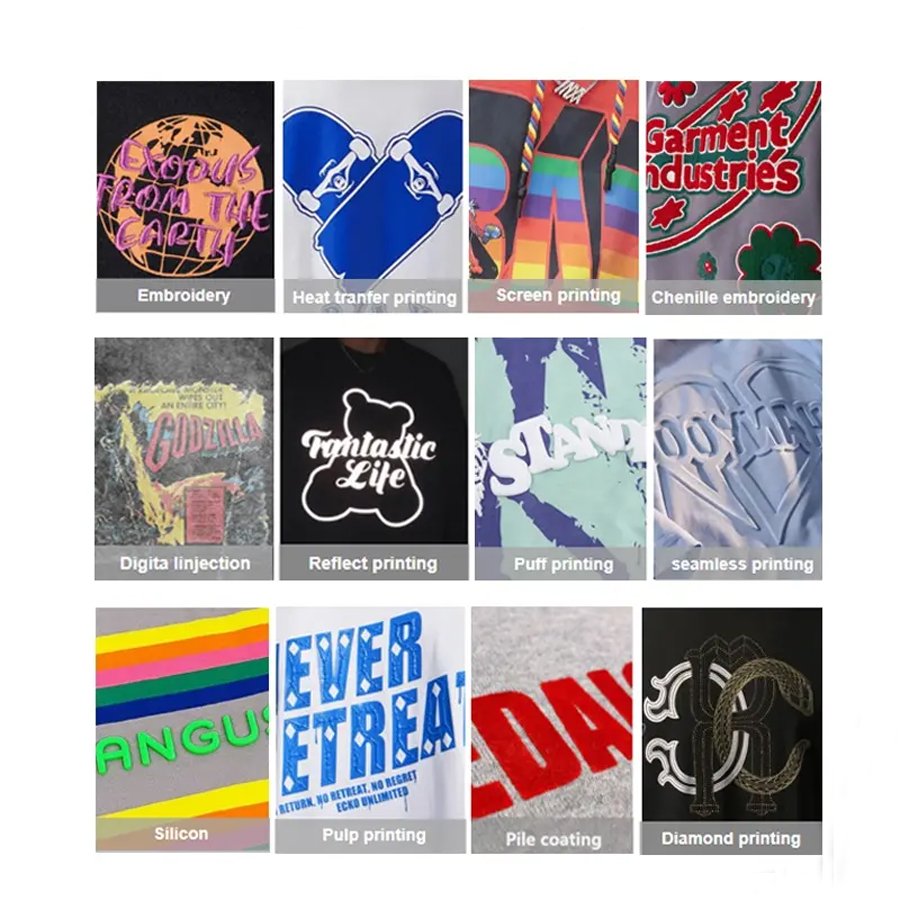 Wholesale Vintage Style Acid Wash Logo Printed Men's Heavyweight Cotton Oversize T-Shirt Blank Jersey Fabric