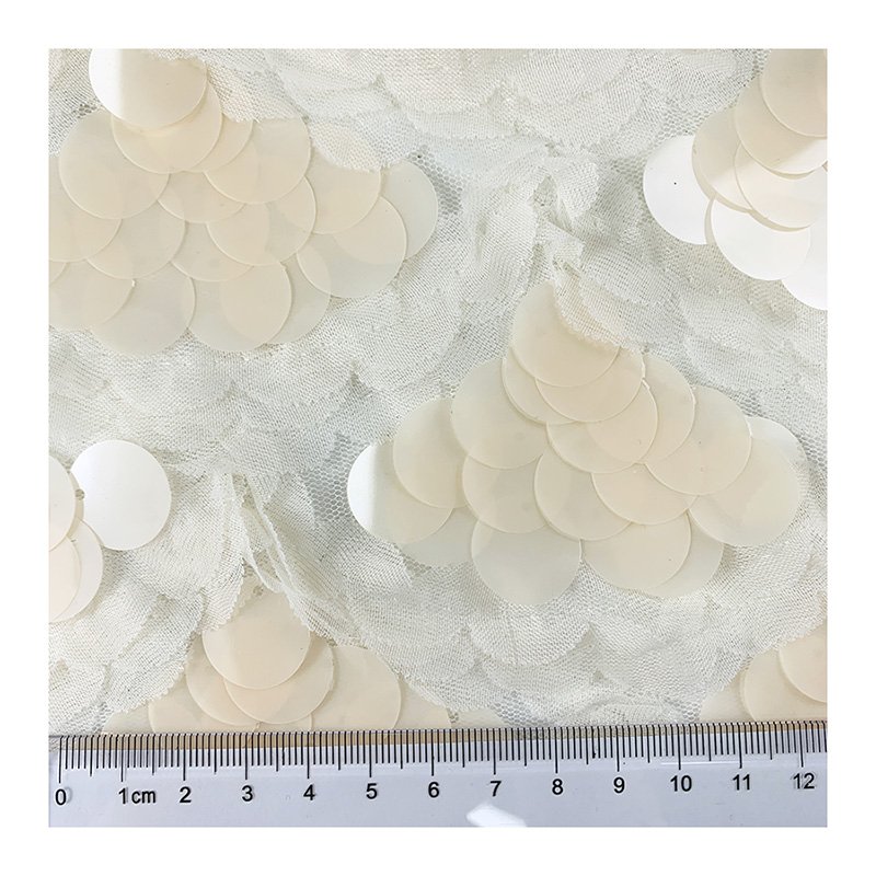 wholesale price sequin fabric embroidery Mesh ribbon embroidery 100% polyester for dress