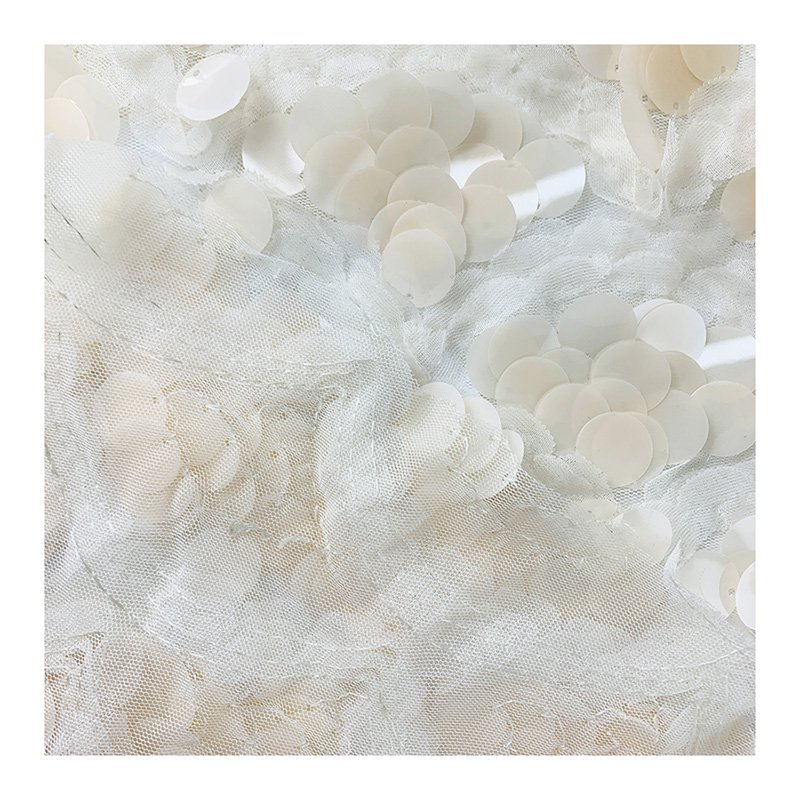 wholesale price sequin fabric embroidery Mesh ribbon embroidery 100% polyester for dress