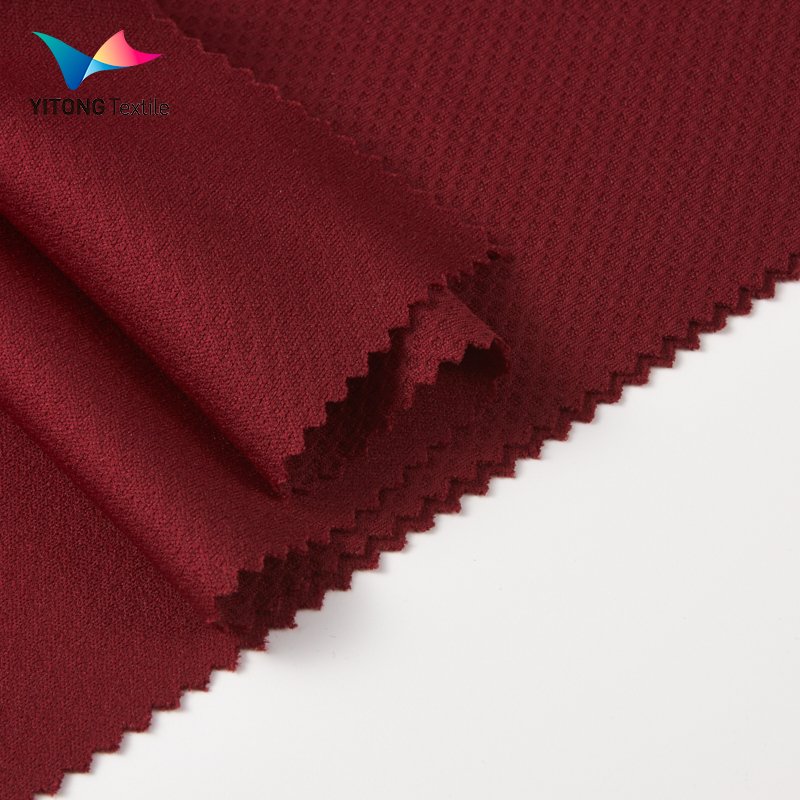 165 gsm Quick Drying Sportswear Fabric Honeycomb Polyester Jacquard Fabric 100% Polyester Fabric for t-shirt