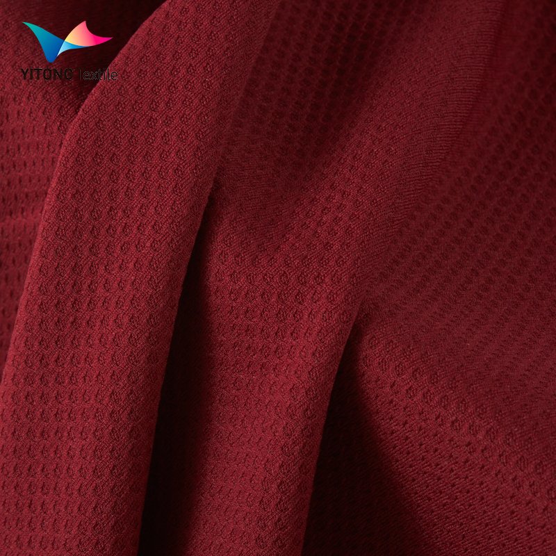 165 gsm Quick Drying Sportswear Fabric Honeycomb Polyester Jacquard Fabric 100% Polyester Fabric for t-shirt