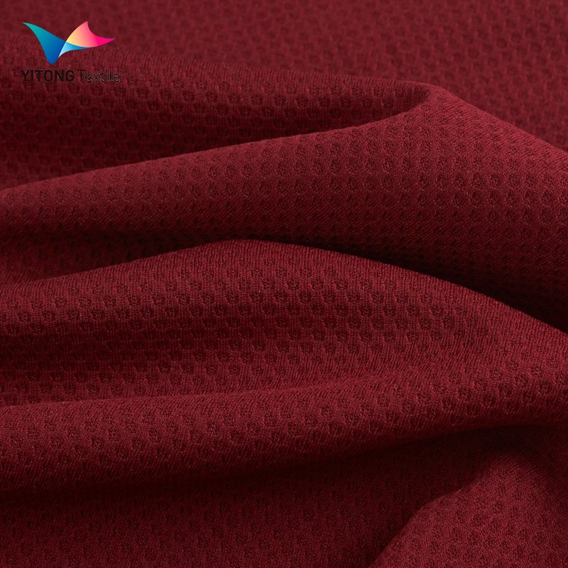 165 gsm Quick Drying Sportswear Fabric Honeycomb Polyester Jacquard Fabric 100% Polyester Fabric for t-shirt