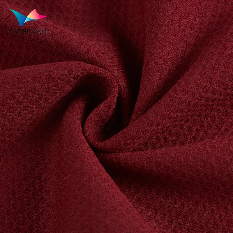 165 gsm Quick Drying Sportswear Fabric Honeycomb Polyester Jacquard Fabric 100% Polyester Fabric for t-shirt