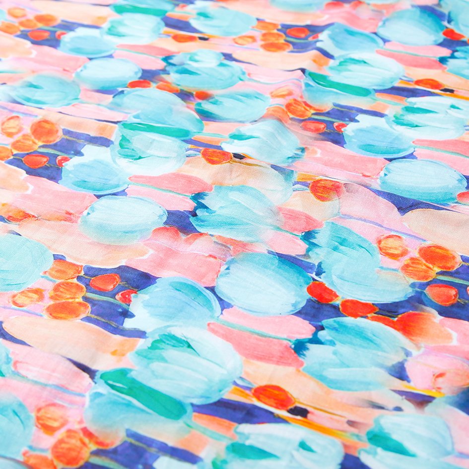 Sustainable high pixel digital printing fabrics 100% linen fabric for women clothing