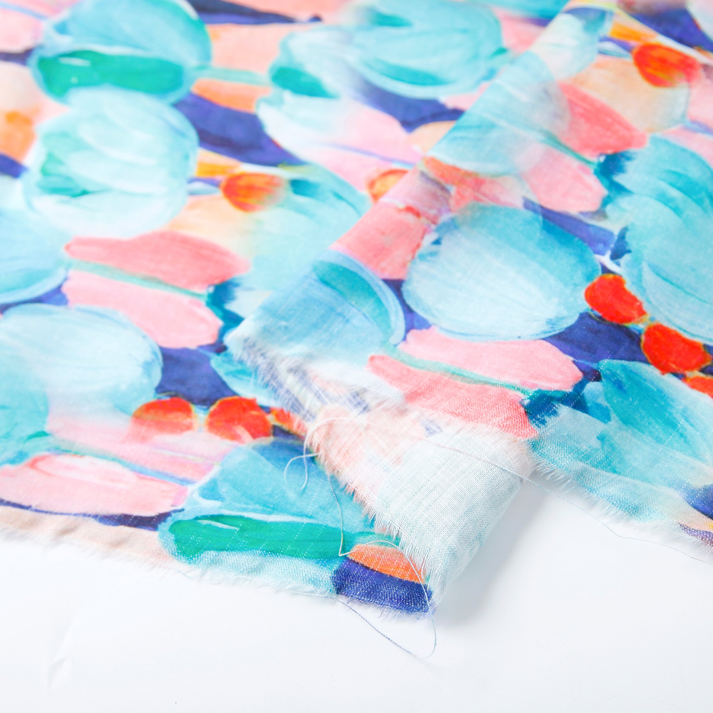 Sustainable high pixel digital printing fabrics 100% linen fabric for women clothing