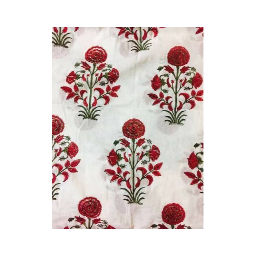 Sanganeri Hand Block Print or Twill Weave Fabric 100% Cotton Fabric New Indian Design Plain Dyeing and Printing Clothes Polybag