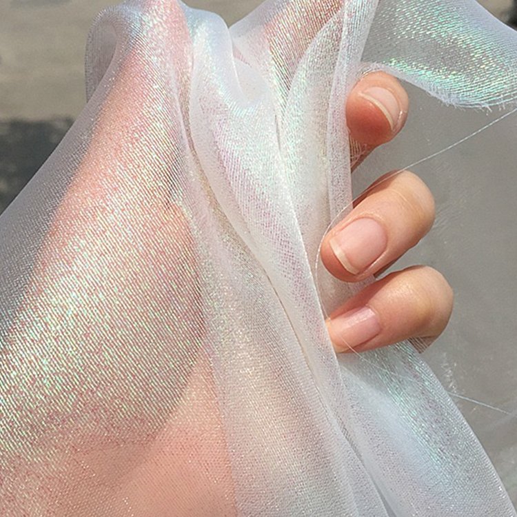 Wholesale organza dress fabric organza blouse dress women casual short dress material polyester organza fabric
