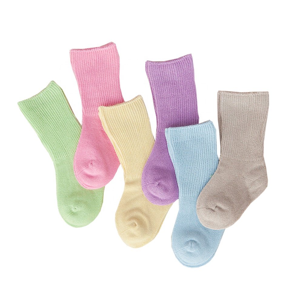 Custom kids fancy cotton viscose bamboo loose top slouch crew socks for children baby