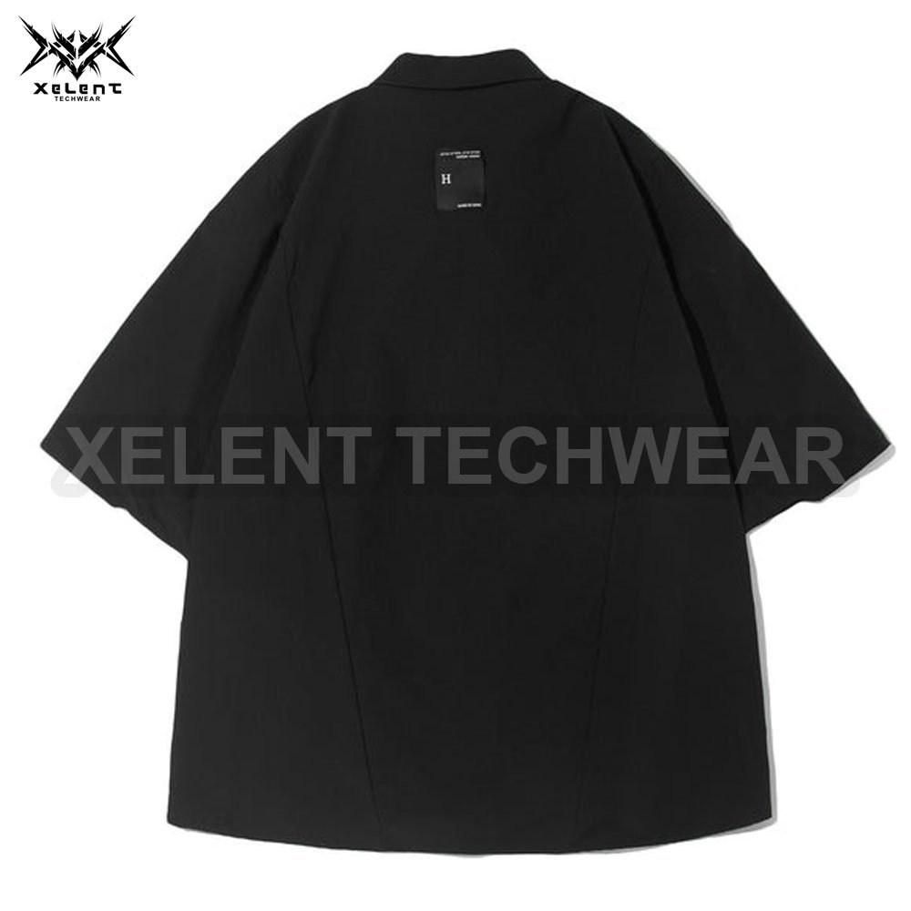 OEM Cyberpunk Techwear Black T-Shirt Futuristic Design, Functional Pockets, High-Tech Fabric