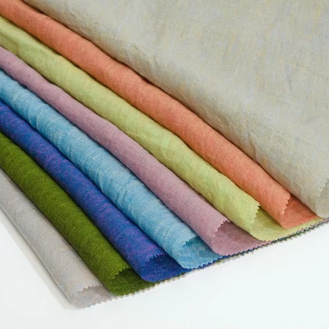3915# Organic Natural 50% Hemp 50%Linen Fiber Fabric Eco Friendly Yarn Dyed Hemp Fabric For Clothing Shirt