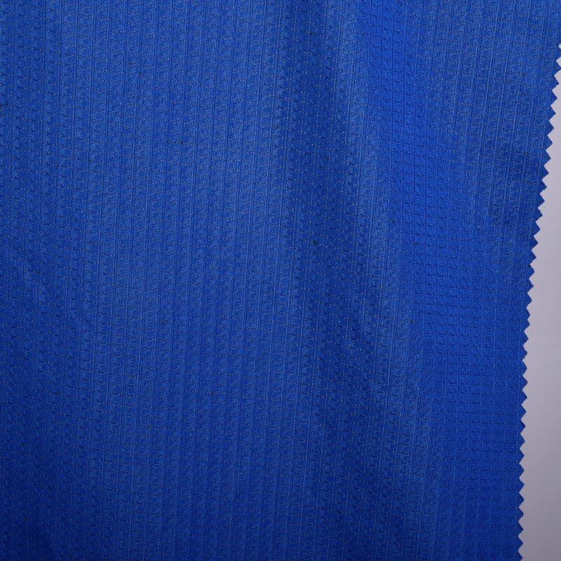 New arrival knitted jacquard plaid sweat absorbing 100% polyester sportswear fabric for running cloth,t-shirt