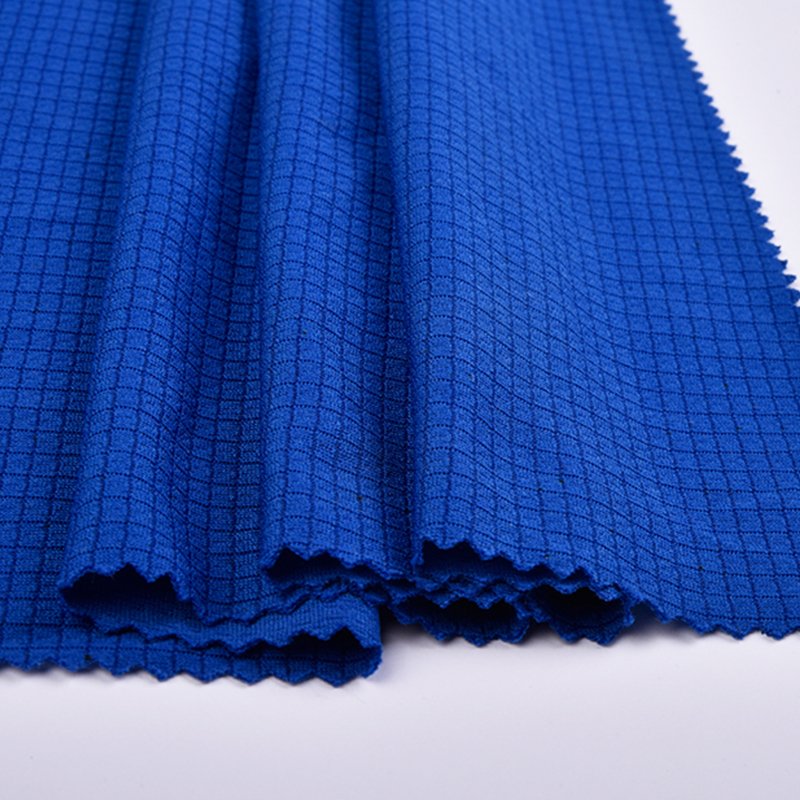 New arrival knitted jacquard plaid sweat absorbing 100% polyester sportswear fabric for running cloth,t-shirt