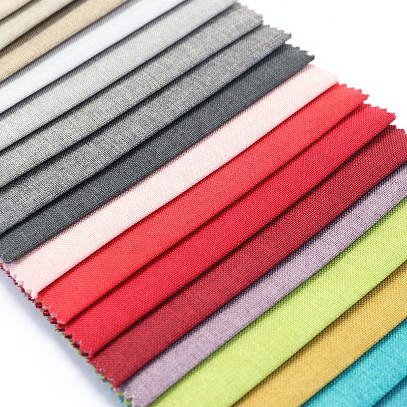 Home deco textile 100% polyester linen look fabric washable linen upholstery fabric for curtain