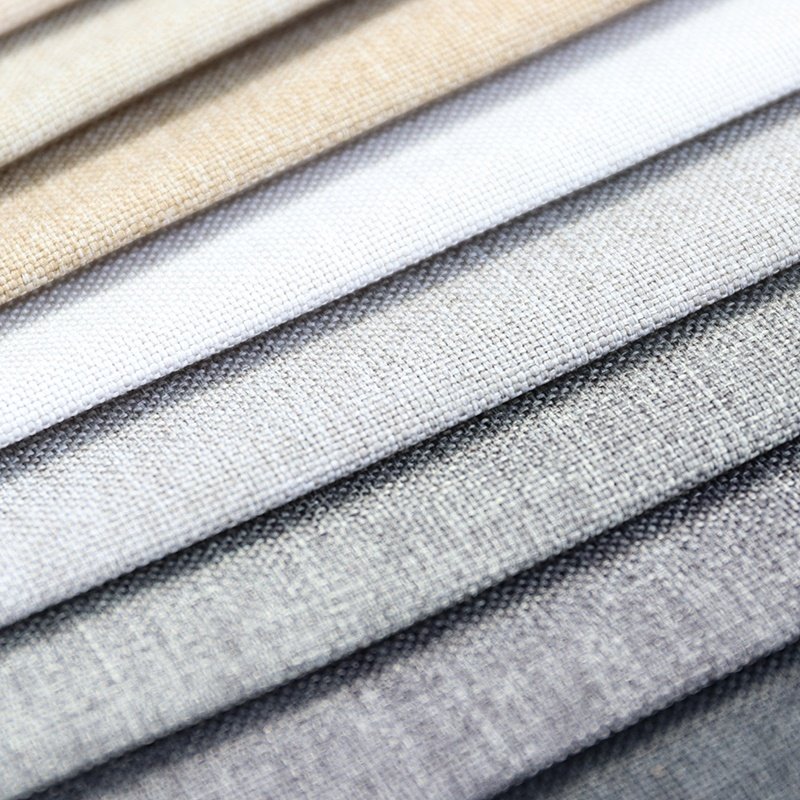 Home deco textile 100% polyester linen look fabric washable linen upholstery fabric for curtain