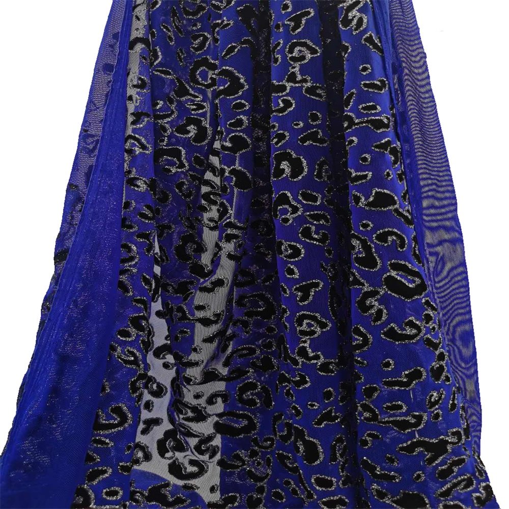 95 polyester 5 spandex velvet flocked mesh fabric stretch printed mesh fabric with gold for dance dress wedding