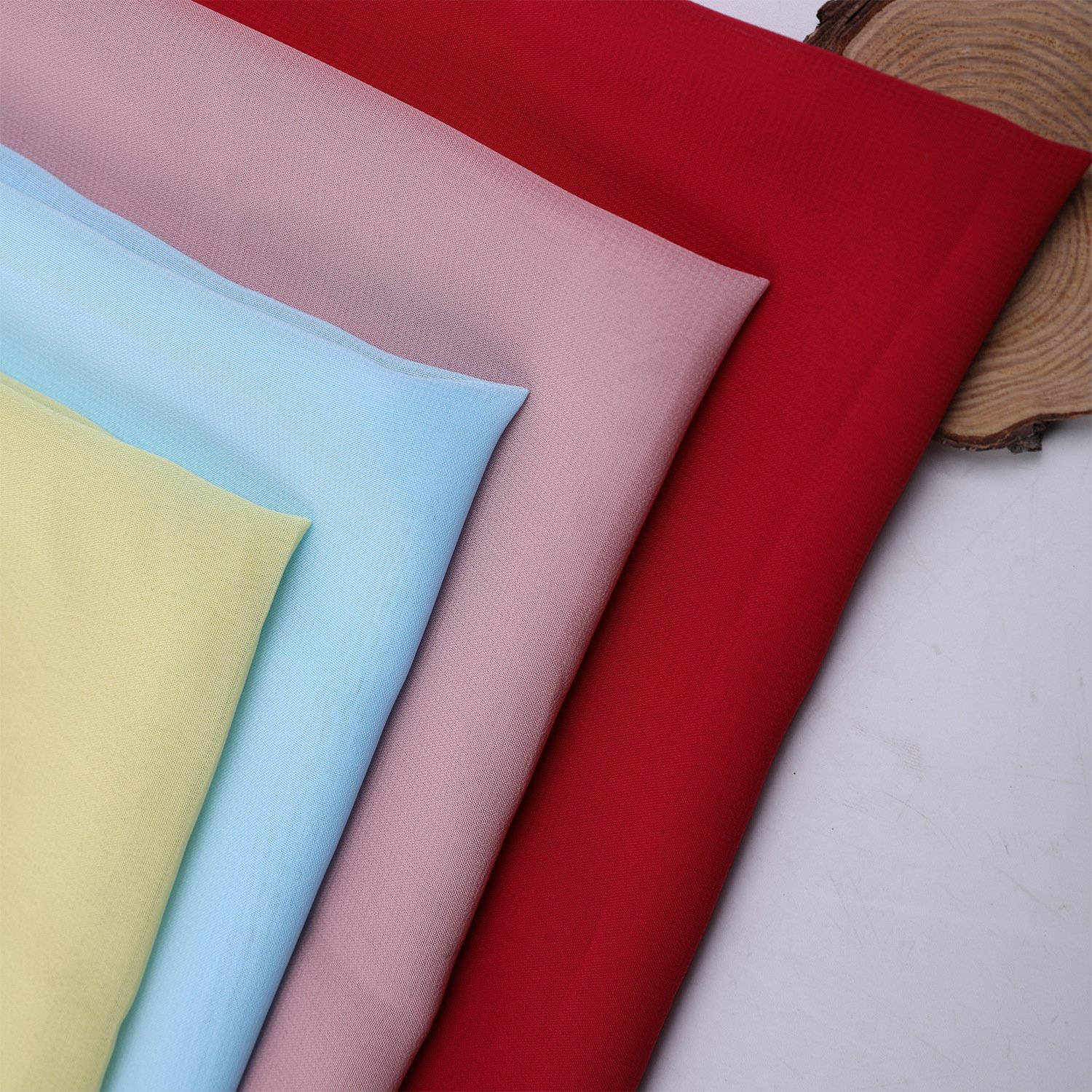 Cheap Wholesale 100D PLAIN CHIFFON HIGH QUALITY POLYESTER FABRIC FOR LADY DRESS \Headdress